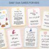 Daily Dua Cards for Kids – 30 Islamic Dua Flashcards | Printable Muslim Kids Cards | Arabic, Transliteration & English | Instant Download